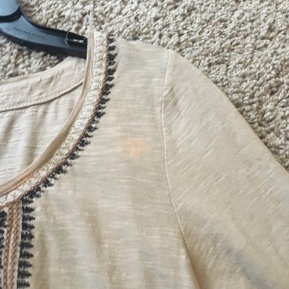 J. Jill Medium Tan Aztec Pattern 3/4 Sleeve Shirt - Picture 4 of 6